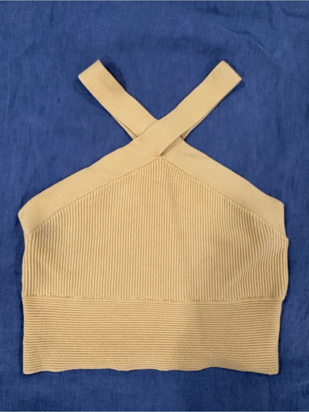 Abercrombie & Fitch Yellow Ribbed Crossback Tank